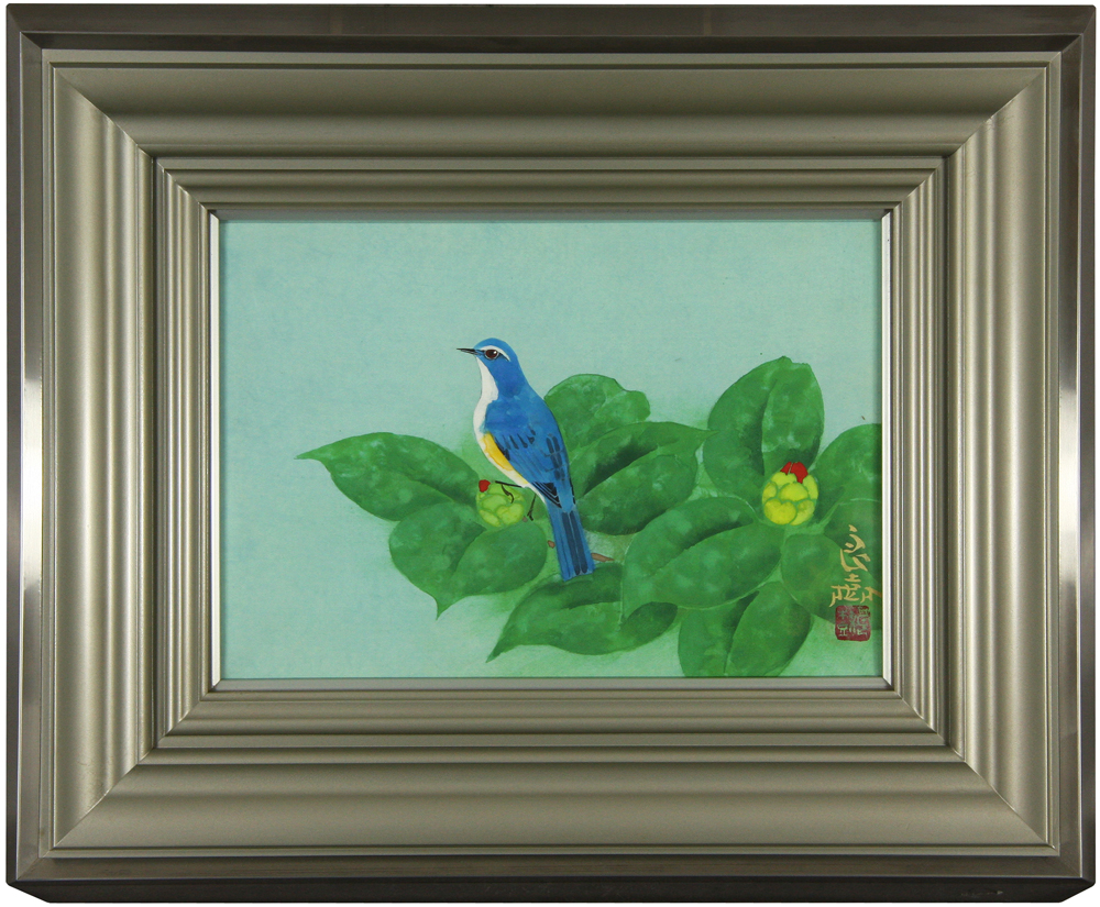 野々内 良樹 「椿に瑠璃鶲」 Yoshiki Nonouchi 創業28年 美術品販売 ギャラリー田辺