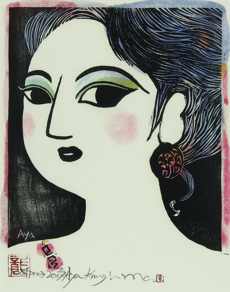 中村祐子 花菖蒲 銀箔に彩色8号 静物画 共シール 日本画 原画