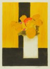 ベルナール・カトラン 「黒いテーブルの上の夏花束」 Bernard Cathelin