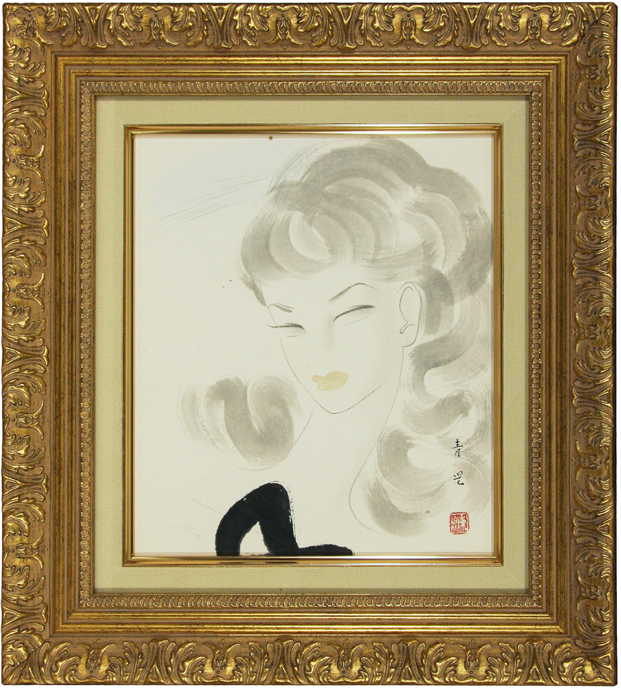 東郷青児画伯  真筆のデッサン(アラブの女) 東郷青児画伯 真筆のデッサン(アラブの女)